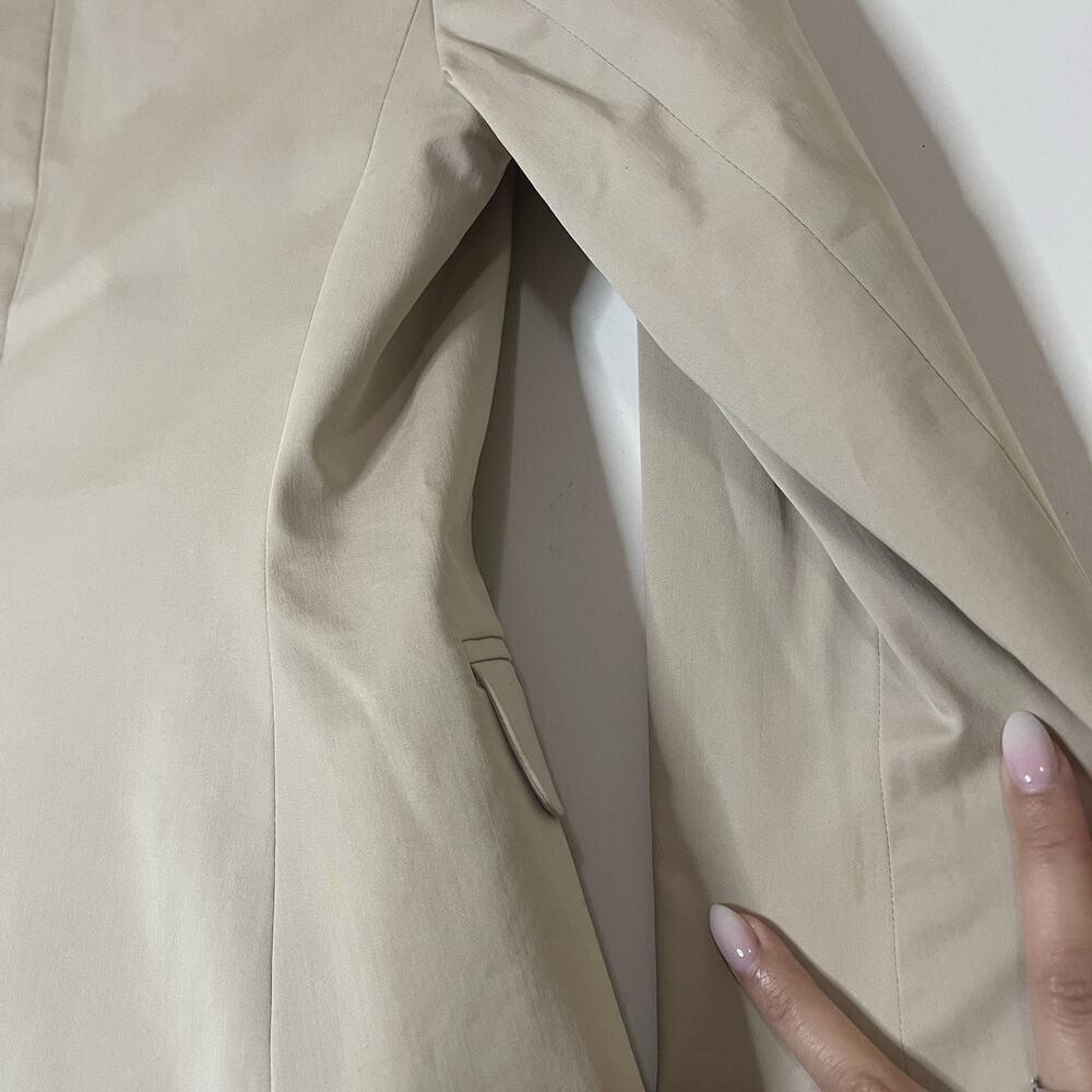 ANN TAYLOR Tan khaki double button blazer lightweight jacket size 0 petite - Picture 6 of 6